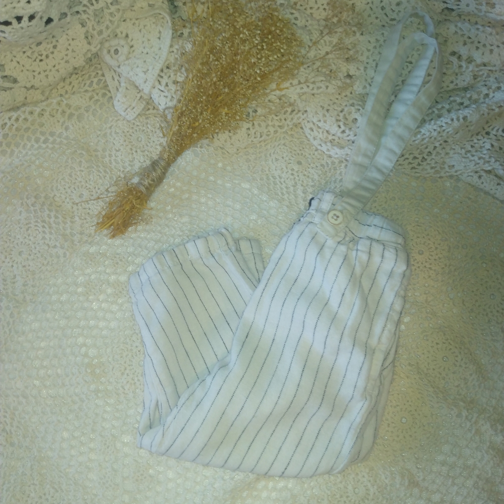 Zara White and Blue Striped Kids Romper